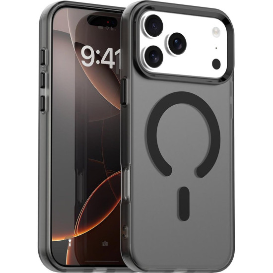 Θήκη iPhone 17 Pro Techsuit CandyCase Σκληρή Ημιδιάφανη με MagSafe - Black (5949419313361)