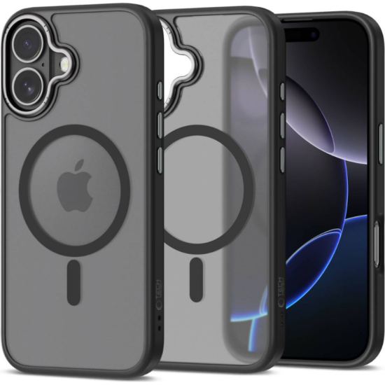 Θήκη iPhone 17 Tech-Protect MagEdge Σκληρή Ημιδιάφανη με MagSafe & Μεταλλικό Πλαίσιο Κάμερας - Matte Black / Gunmetal (5906302330454)