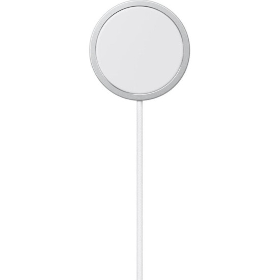 Ασύρματος Φορτιστής Official Apple MagSafe New Charger Μαγνητική Βάση MagSafe για iPhone / AirPods 25W 100cm - White (MGD74ZM/A)