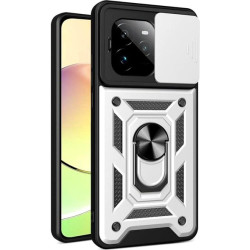 Θήκη Realme GT 7 Pro Bodycell Armor Slide Ανθεκτική με Κάλυμμα για την Κάμερα & Μεταλλικό Ring Holder - Silver (5206015082528)