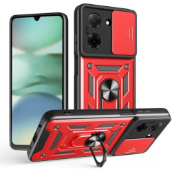 Θήκη Xiaomi Poco C71 Bodycell Armor Slide Ανθεκτική με Κάλυμμα για την Κάμερα & Μεταλλικό Ring Holder - Red (5206015082757)
