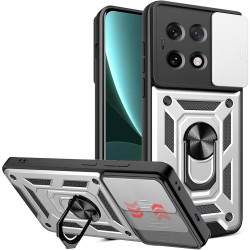 Θήκη OnePlus 13R Bodycell Armor Slide Ανθεκτική με Κάλυμμα για την Κάμερα & Μεταλλικό Ring Holder - Silver (5206015082405)