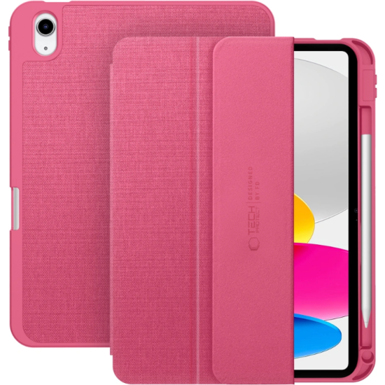 Θήκη iPad (A16) 11th Gen. 2025 11" / 10th Gen. 2022 10.9" Tech-Protect SC Pen Canvas Flip με Υποδοχή για Apple Pencil - Magenta Bloom (5906302330935)