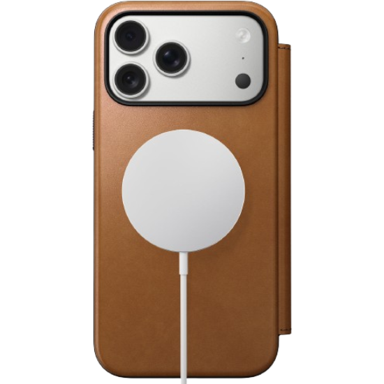 Θήκη iPhone 17 Pro Max Nomad Modern Leather Folio Δερμάτινο Πορτοφόλι με MagSafe - English Tan (NM014124858)