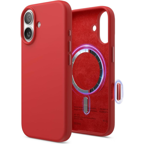 Θήκη iPhone 17 Elago Magnetic Silicone Case Premium Σιλικόνης με MagSafe - Red (ES17MSSC61-RD)