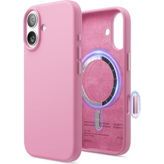 Θήκη iPhone 17 Elago Magnetic Silicone Case Premium Σιλικόνης με MagSafe - Hot Pink (ES17MSSC61-HPK)