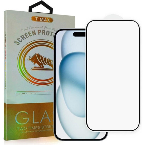 Tempered Glass iPhone 17 T-Max Premium Full Glue Αντιχαρακτικό Γυαλί Προστασίας Οθόνης - Black (5206015084102)