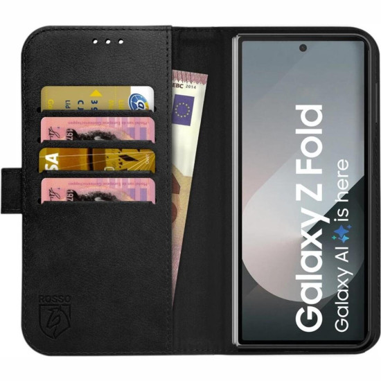 Θήκη Samsung Galaxy Z Fold7 Rosso Deluxe Δερμάτινη Πορτοφόλι - Black (8719246482243)