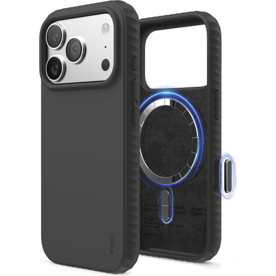 Θήκη iPhone 17 Pro Elago Magnetic Ridge Silicone Case Premium Σιλικόνης με MagSafe - Black (ES17MSRG63PRO-BK)