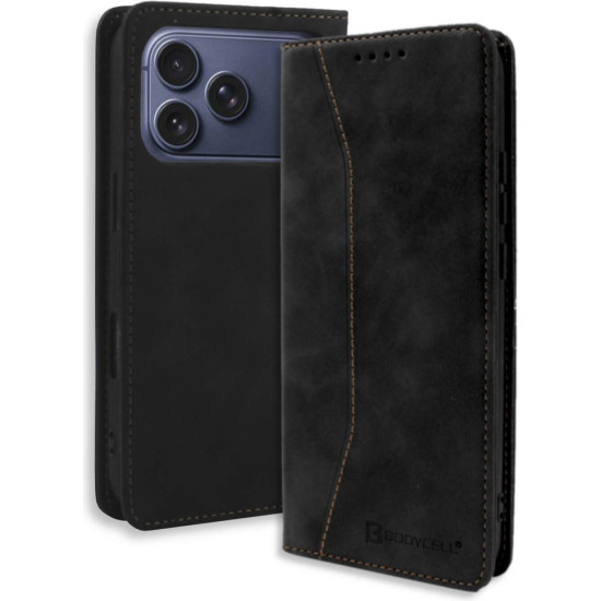 Θήκη iPhone 17 Pro Max Bodycell Book Case Πορτοφόλι - Black (5206015083198)