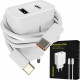 Φορτιστής Spacecase PS20W-12 PowerSet 20W Αντάπτορας με 1 x Type-C / 1 x USB-A 20W & 1 x Καλώδιο Type-C σε Type-C 100cm - White (5905719129552)