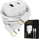 Φορτιστής Spacecase PS20W-11 PowerSet 20W Αντάπτορας με 1 x Type-C / 1 x USB-A 20W & 1 x Καλώδιο Type-C σε Lightning 100cm - White (5905719129545)