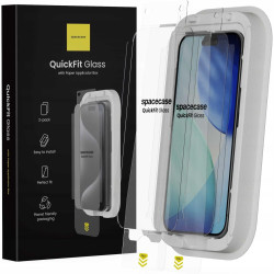 Tempered Glass iPhone 17 / 17 Pro / 16 Pro Spacecase QuickFit Glass Αντιχαρακτικό Γυαλί Προστασίας Οθόνης με Απλικατέρ QuickFit 2 Τεμάχια - Clear (5905719131784)