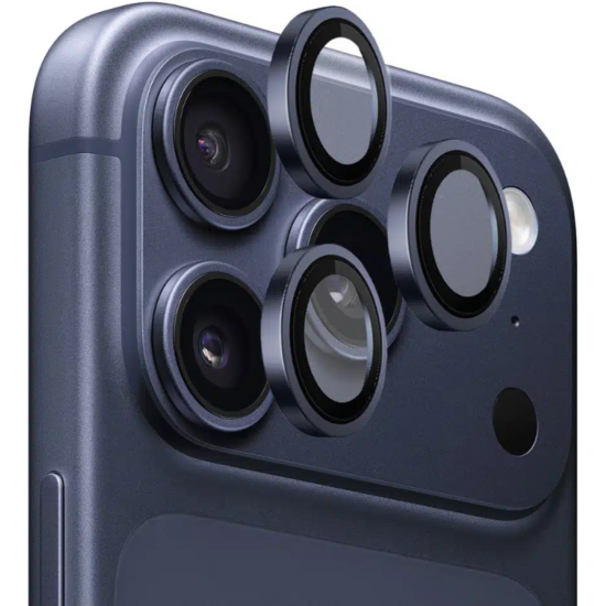 Tempered Glass iPhone 17 Pro / 17 Pro Max Spacecase QuickFit Camera Glass Αντιχαρακτικό Γυαλί Προστασίας για Φακό Κάμερας 2 Τεμάχια - Midnight Blue (5905719131760)