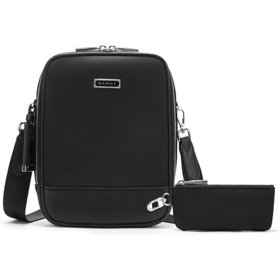 Τσαντάκι Ώμου Bange QD751 Premium Collection Χιαστί Crossbody με Αποσπώμενο Mini Τσαντάκι & Θήκη για AirTag 2 / 1 3.3L - Black