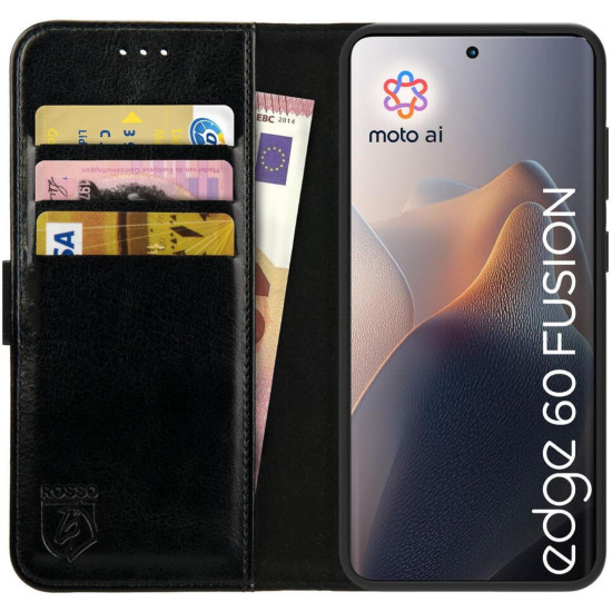 Θήκη Motorola Edge 60 Fusion Rosso Element PU Πορτοφόλι - Black (8719246480973)