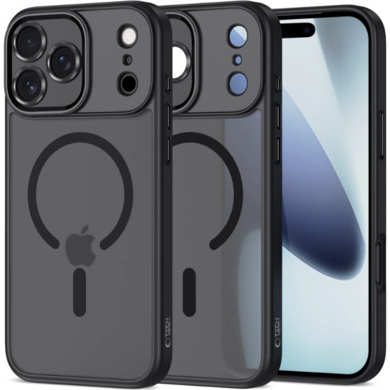 Θήκη iPhone 17 Pro Max Tech-Protect MagCam Σκληρή Ημιδιάφανη με MagSafe & Πλαίσιο Κάμερας - Matte Black (5906302330089)