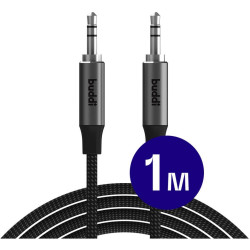 Καλώδιο Ήχου Buddi Flex 3.5mm Jack Aux Audio Cable 3.5mm Jack (male) σε 3.5mm Jack (male) 100cm 5 Έτη Εγγύηση - Black (8719246483097)