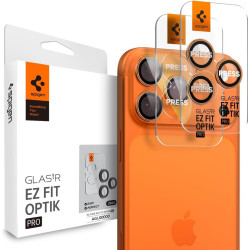 Tempered Glass iPhone 17 Pro / 17 Pro Max / 16 Pro / 16 Pro Max / 15 Pro / 15 Pro Max / 14 Pro / 14 Pro Max Spigen GLAS.tR EZ Fit OPTIK Pro Camera Lens Protector Αντιχαρακτικό Γυαλί Προστασίας για Φακό Κάμερας 2 Τεμάχια - Orange (AGL10123)