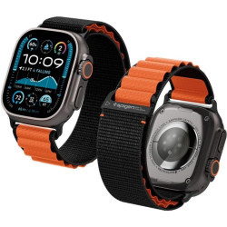 Λουράκι Apple Watch Ultra/SE/11/10/9/8/7/6/5/4 (49/46/45/44mm) Spigen WBF1 Υφασμάτινο - Black Orange (AMP10145)