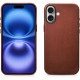 Θήκη iPhone 17 iCarer Leather Back Case With Camera Button Δερμάτινη με MagSafe & Μεταλλικό Πλαίσιο Κάμερας - Retro Brown (KJIP17250703-BN)