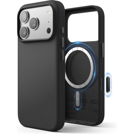 Θήκη iPhone 17 Pro Elago Magnetic Leather από Vegan Δέρμα με MagSafe - Black (ES17MSLE63PRO-BK)