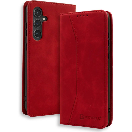 Θήκη Samsung Galaxy S25 FE Bodycell Book Case Πορτοφόλι - Red (5206015084461)