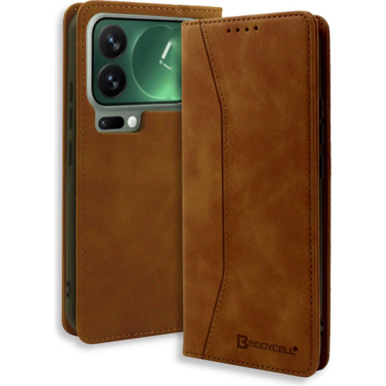 Θήκη Xiaomi 17 Pro Max Bodycell Book Case Πορτοφόλι - Brown (5206015084546)