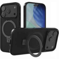Θήκη iPhone 17 Pro Spacecase Ring Pro Mag Σκληρή με MagSafe & KickStand - Black (5905719130930)