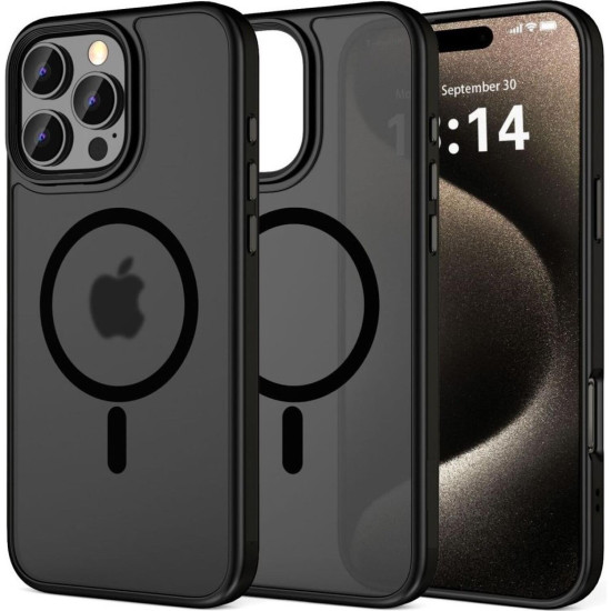 Θήκη iPhone 16 Pro Max Bodycell MagSafe Backcover Σκληρή Ημιδιάφανη με MagSafe - Matte Black (5206015083792)