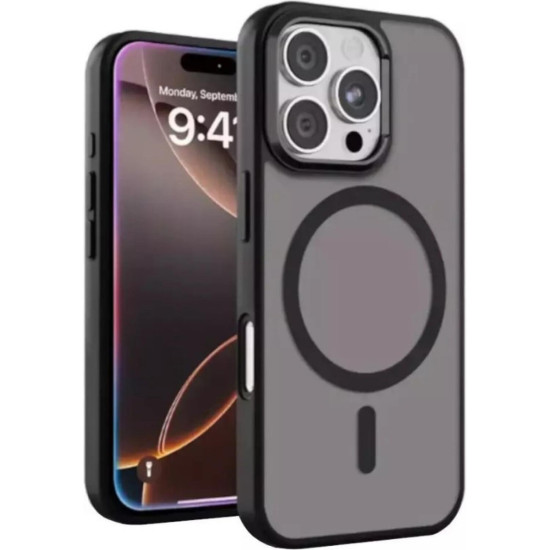 Θήκη iPhone 15 Pro Bodycell MagSafe Backcover Σκληρή Ημιδιάφανη με MagSafe - Matte Black (5206015083747)
