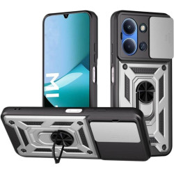 Θήκη Xiaomi Redmi 15C 5G / Poco C85 5G Bodycell Armor Slide Ανθεκτική με Κάλυμμα για την Κάμερα & Μεταλλικό Ring Holder - Silver (5206015084379)