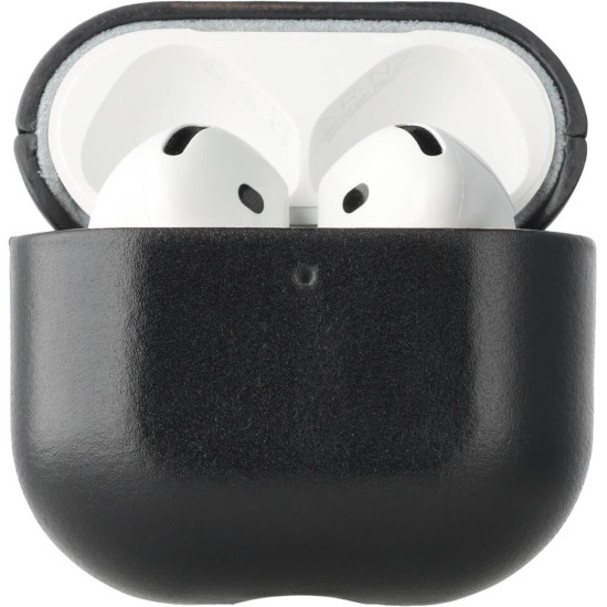 Θήκη AirPods 4th Gen Rosso Deluxe Σκληρή Δερμάτινη - Black (8719246494826)