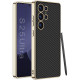 Θήκη Samsung Galaxy S25 Ultra Bodycell Plating Leather Backcover Σκληρή με TPU Bumper - Carbon Black (5206015084072)