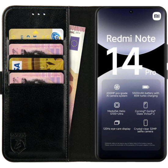 Θήκη Xiaomi Redmi Note 14 Pro 4G Rosso Element PU Πορτοφόλι - Black (8719246478000)
