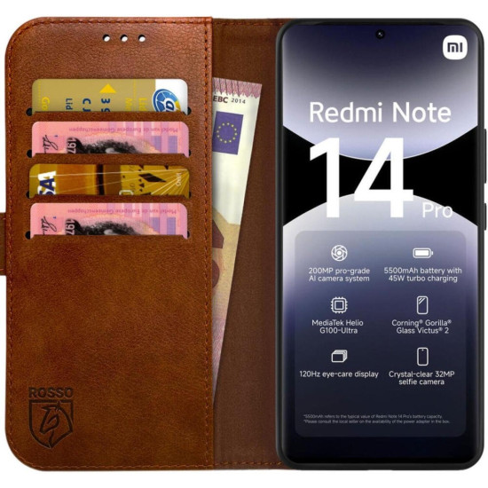 Θήκη Xiaomi Redmi Note 14 Pro 4G Rosso Element PU Πορτοφόλι - Brown (8719246478017)