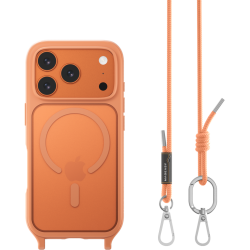 Θήκη iPhone 17 Pro MagEasy Roam M Ανθεκτική Διάφανη με MagSafe & Αποσπώμενο Λουράκι Λαιμού - Coral (MPH17P165CL25)