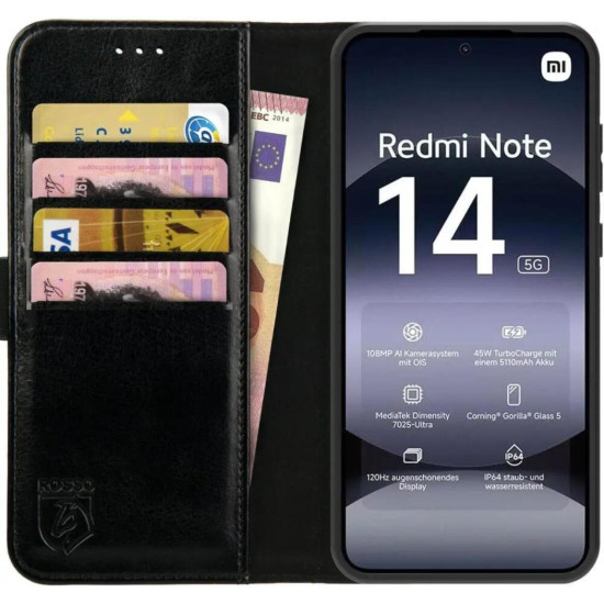 Θήκη Xiaomi Redmi Note 14 5G Rosso Element PU Πορτοφόλι - Black (8719246476228)