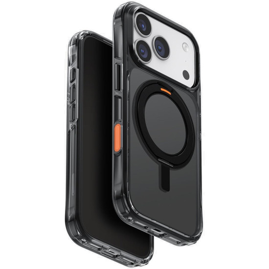 Θήκη iPhone 17 Pro Uniq Swivix Ανθεκτική Ημιδιάφανη με MagSafe & Περιστρεφόμενο KickStand - Carbon Black (UNIQ-IP6.3P(2025)-SWVCBLK)