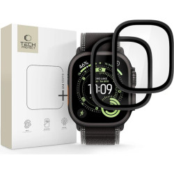 Tempered Glass Apple Watch Ultra 3 / Ultra 2 / Ultra 1 49mm Tech-Protect Glass Ring Αντιχαρακτικό Γυαλί Προστασίας Οθόνης με Μεταλλικό Πλαίσιο 2 Τεμάχια - Black (5906302335640)