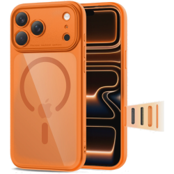 Θήκη iPhone 17 Pro Tech-Protect MagPeak CC Σκληρή Διάφανη με MagSafe & Πλαίσιο Κάμερας - Cosmic Orange / Clear (5906302333813)