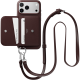 Θήκη iPhone 17 Pro Max MagEasy Pouch M με MagSafe / Αποσπώμενο Πορτοφόλι & Λουράκι Λαιμού - Burgundy (MPH17M264BY25)