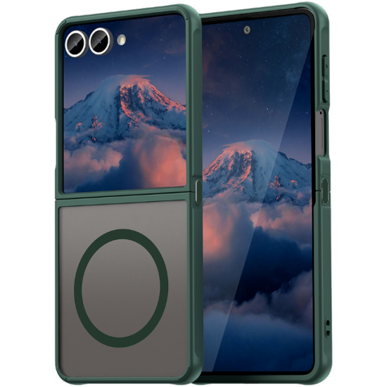Θήκη Samsung Galaxy Z Flip7 Techsuit HaloFrost II MagSafe Σκληρή Ημιδιάφανη με MagSafe - Green (5949419296169)