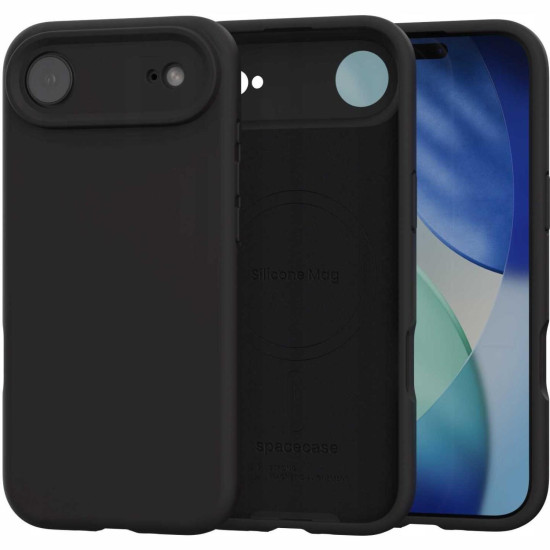 Θήκη iPhone Air Spacecase Silicone Mag Case Σιλικόνης με MagSafe - Black (5905719132248)