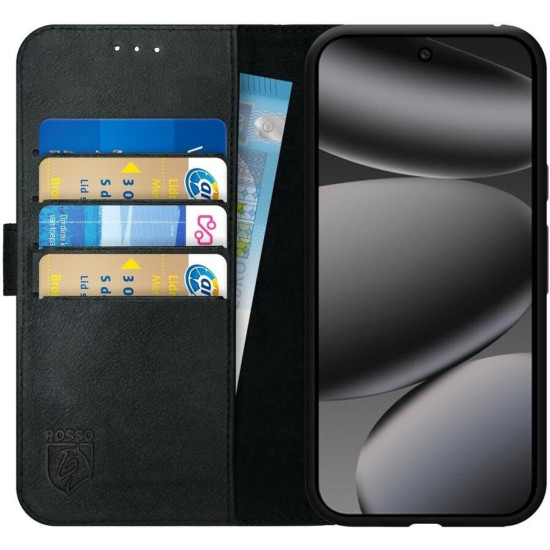Θήκη Google Pixel 10 Pro XL Rosso Deluxe Δερμάτινο Πορτοφόλι - Black (8719246479397)