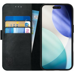 Θήκη iPhone 17 Pro Rosso Deluxe Δερμάτινο Πορτοφόλι - Black (8719246484315)