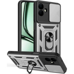 Θήκη Samsung Galaxy A07 4G Bodycell Armor Slide Ανθεκτική με Κάλυμμα για την Κάμερα & Μεταλλικό Ring Holder - Silver (5206015084225)