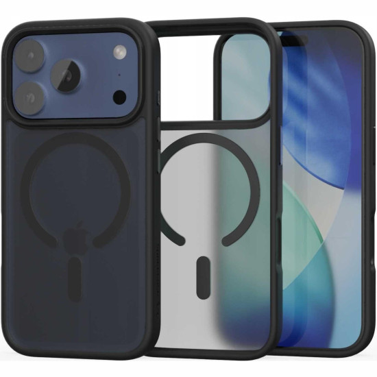 Θήκη iPhone 17 Pro Spacecase Fusion Mag Ημιδιάφανη Σκληρή με MagSafe - Black (5905719138073)