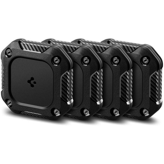 Θήκη AirTag 2 / 1 Spigen Tough Armor IP Αυτοκόλλητη Σκληρή Αδιάβροχη IPX8 4 Τεμάχια - Black (ACS10464)