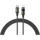 Καλώδιο Recci RS32CL Type-C σε Lightning για Φόρτιση & Μεταφορά Δεδομένων με LED 150cm 27W - Black (6955482531433)